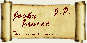 Jovka Pantić vizit kartica